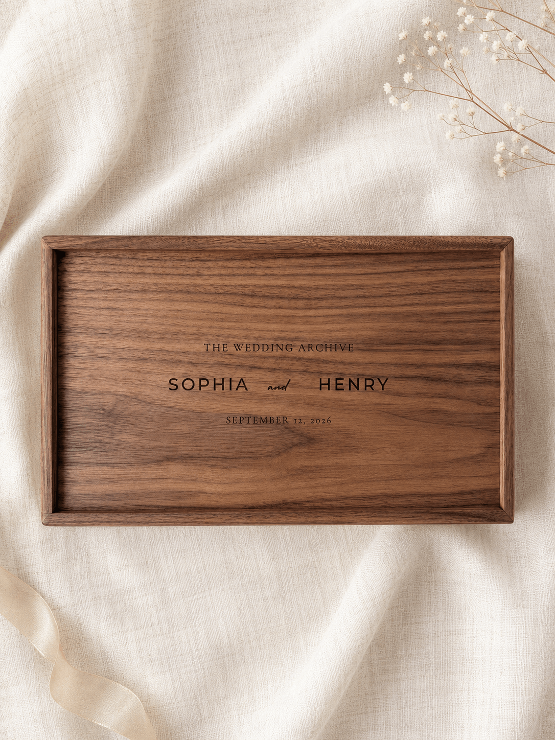 Personalized Extra-Large Walnut Keepsake Box - TwoWoodCo
