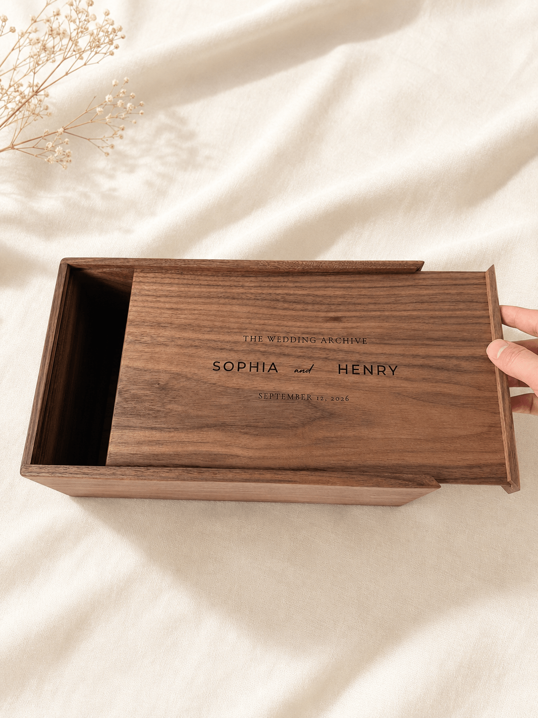Personalized Extra-Large Walnut Keepsake Box - TwoWoodCo