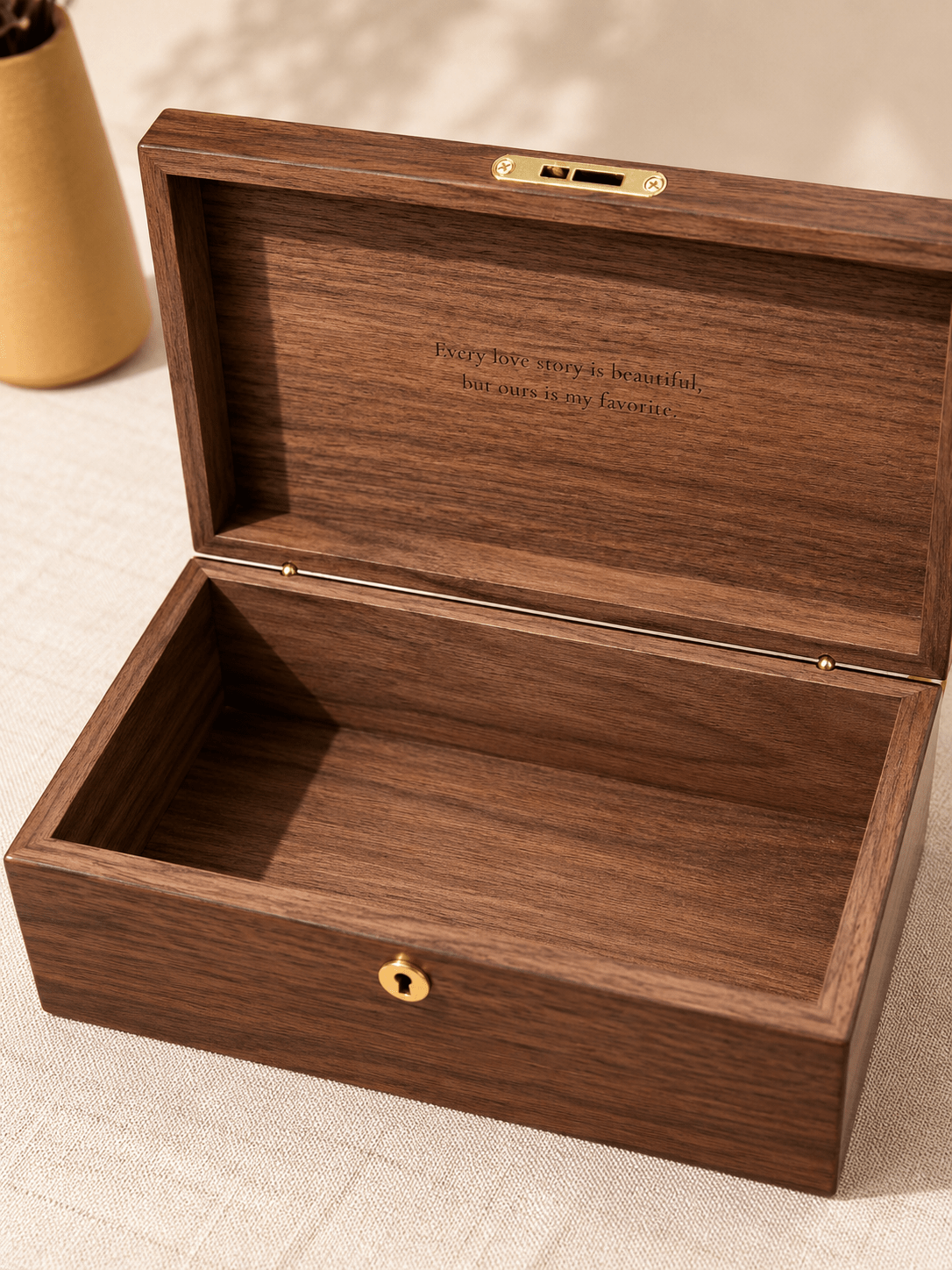 Personalized Walnut Keepsake Box — Large | Custom Engraved Wedding & Anniversary Memory Box - TwoWoodCo