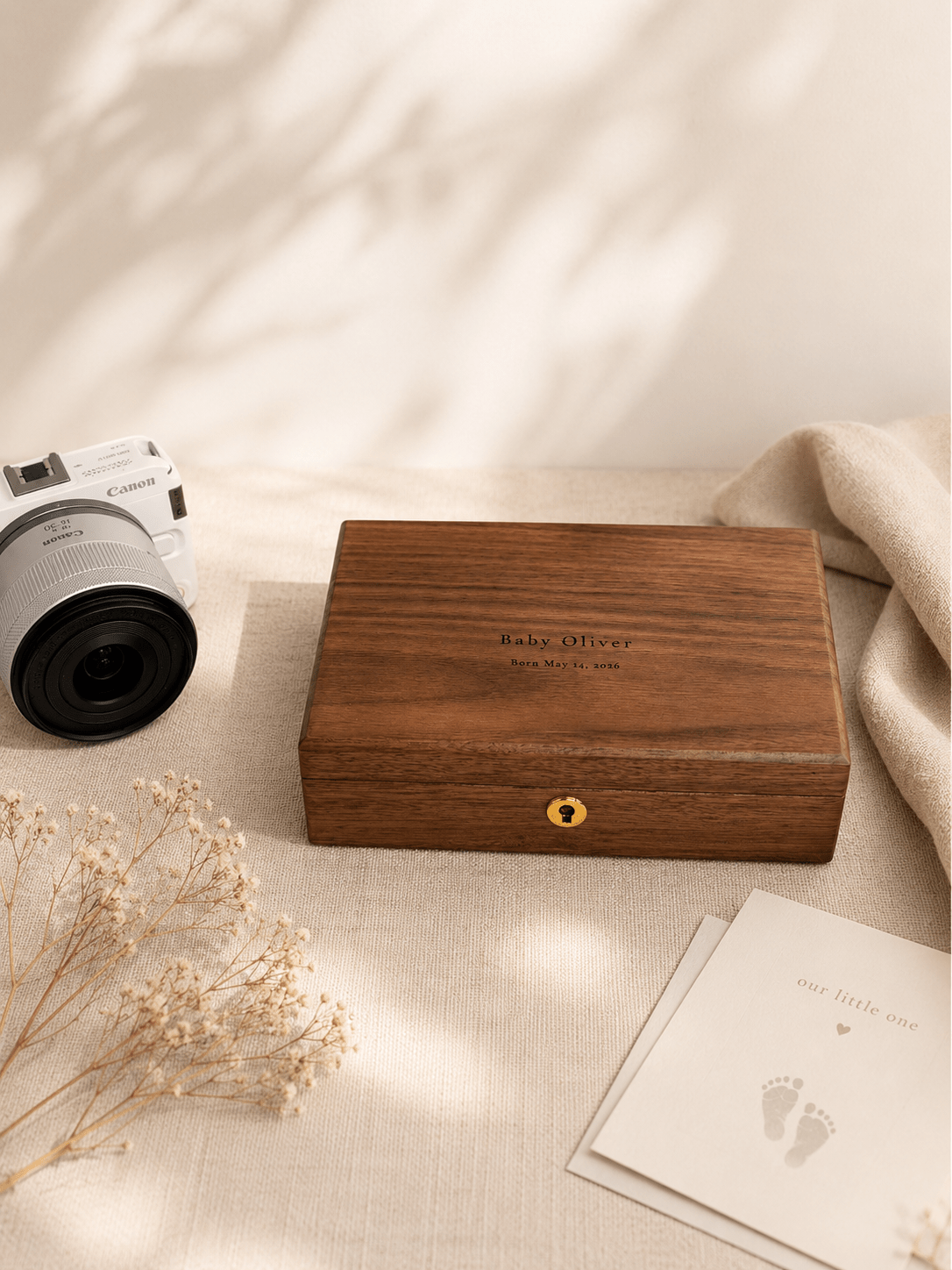 New Baby Gift Set | Personalized Walnut Cutting Board & Keepsake Box - TwoWoodCo