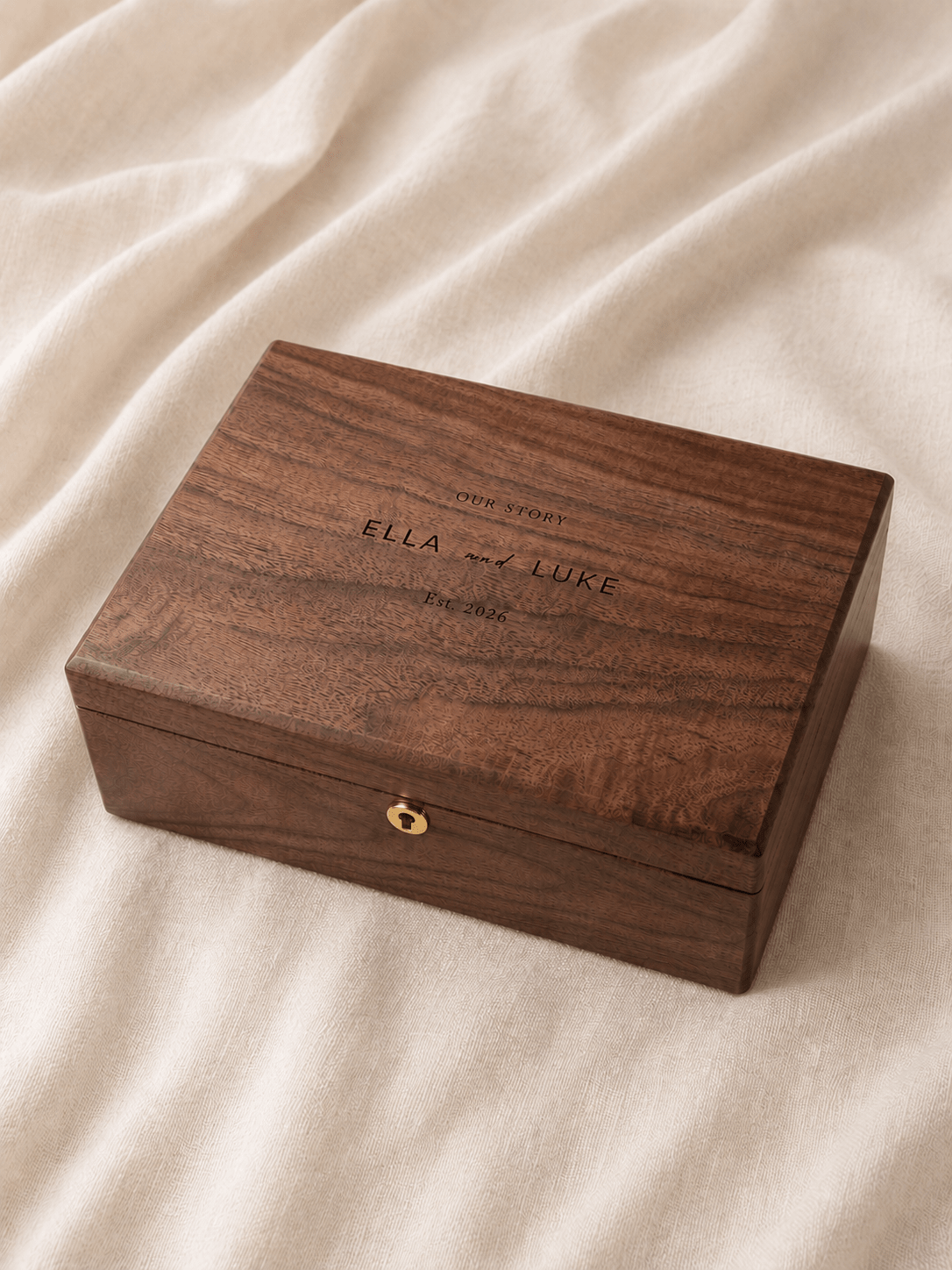 Personalized Walnut Keepsake Box — Large - TwoWoodCo