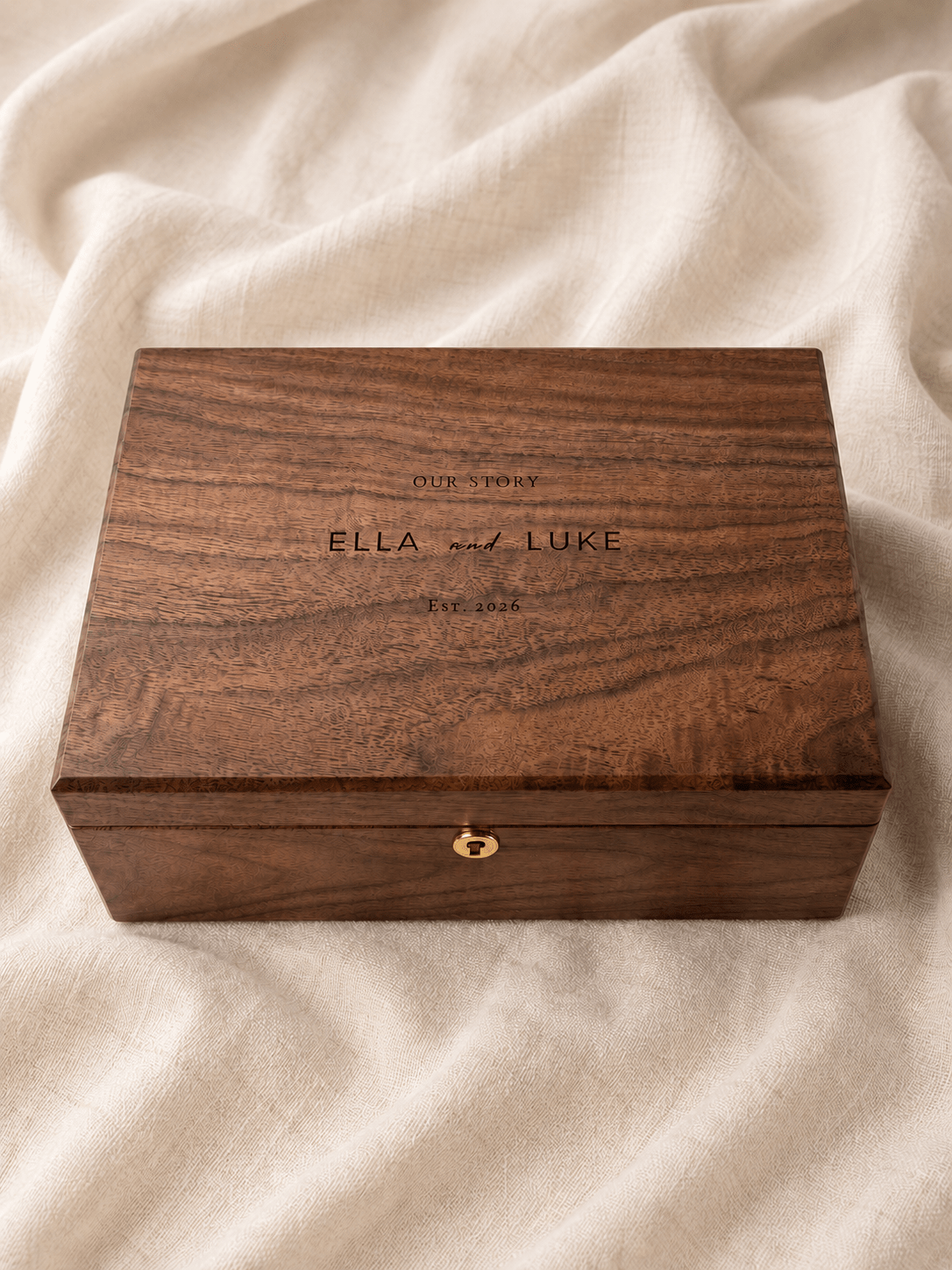 Personalized Walnut Keepsake Box — Large - TwoWoodCo