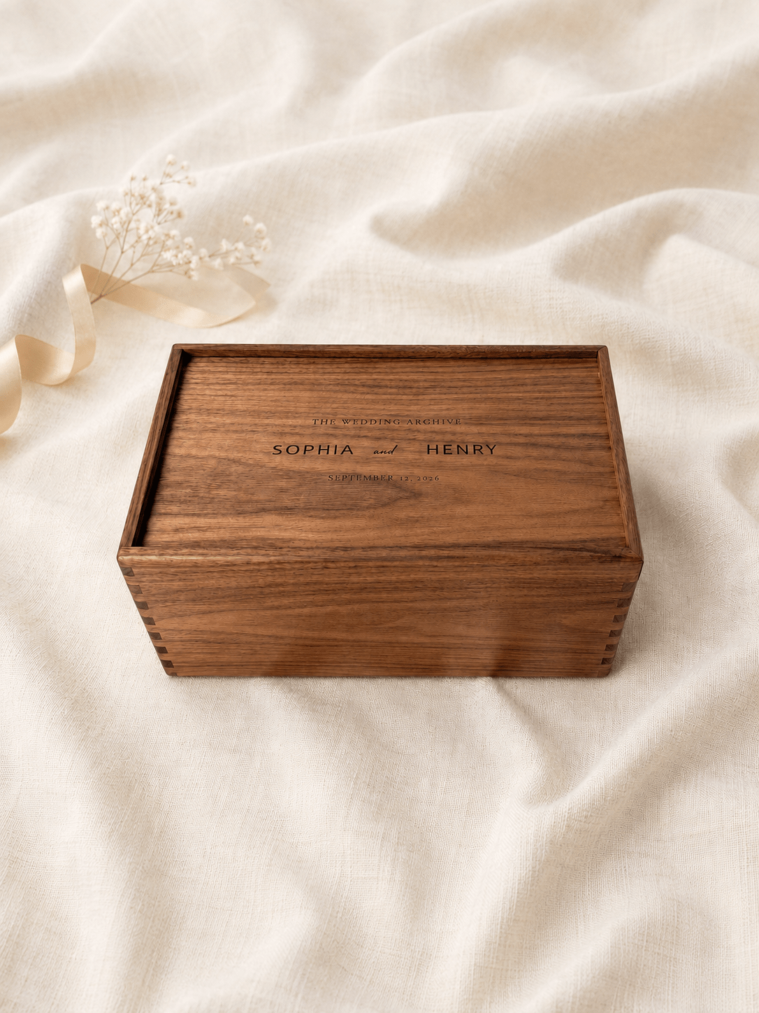 Personalized Extra-Large Walnut Keepsake Box - TwoWoodCo