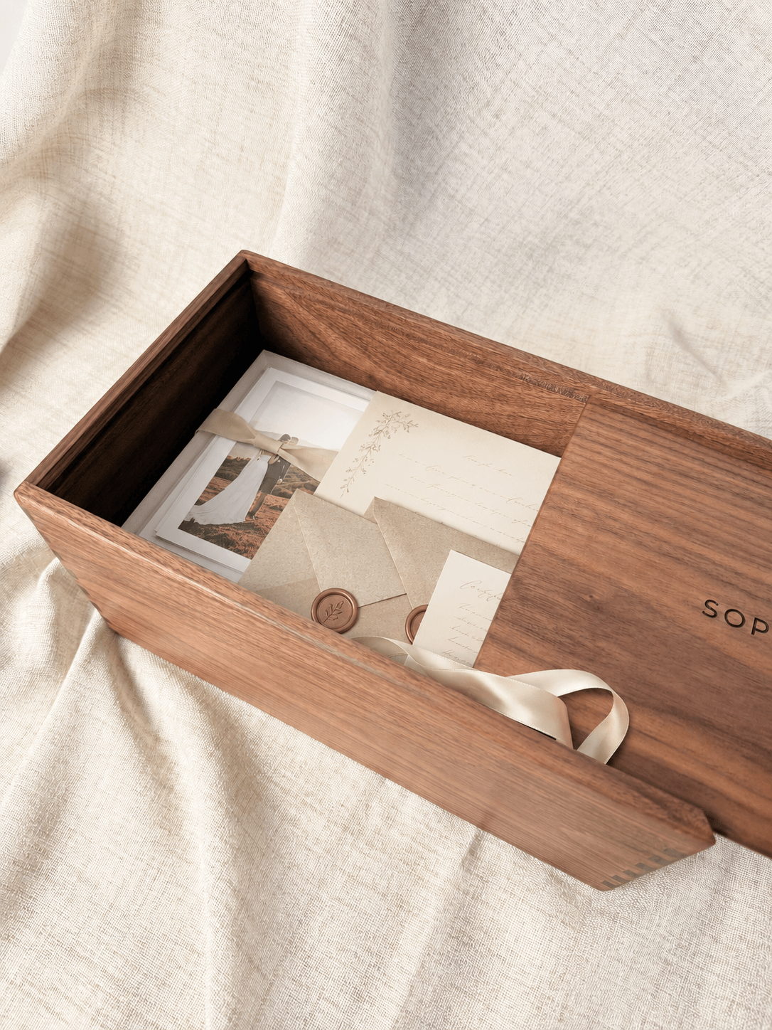 Personalized Extra-Large Walnut Keepsake Box - TwoWoodCo