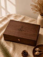 Personalized walnut keepsake box for wedding memories