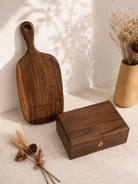 Walnut baby shower gift set with cutting board and memory box