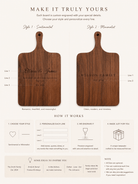 Personalized Walnut Cutting Board with Handle — Custom Engraved Wedding Gift, Housewarming, Family Name Board - TwoWoodCo