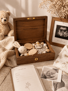 Personalized Walnut Baby Keepsake Box — Custom Engraved New Baby & Baby Shower Gift - TwoWoodCo