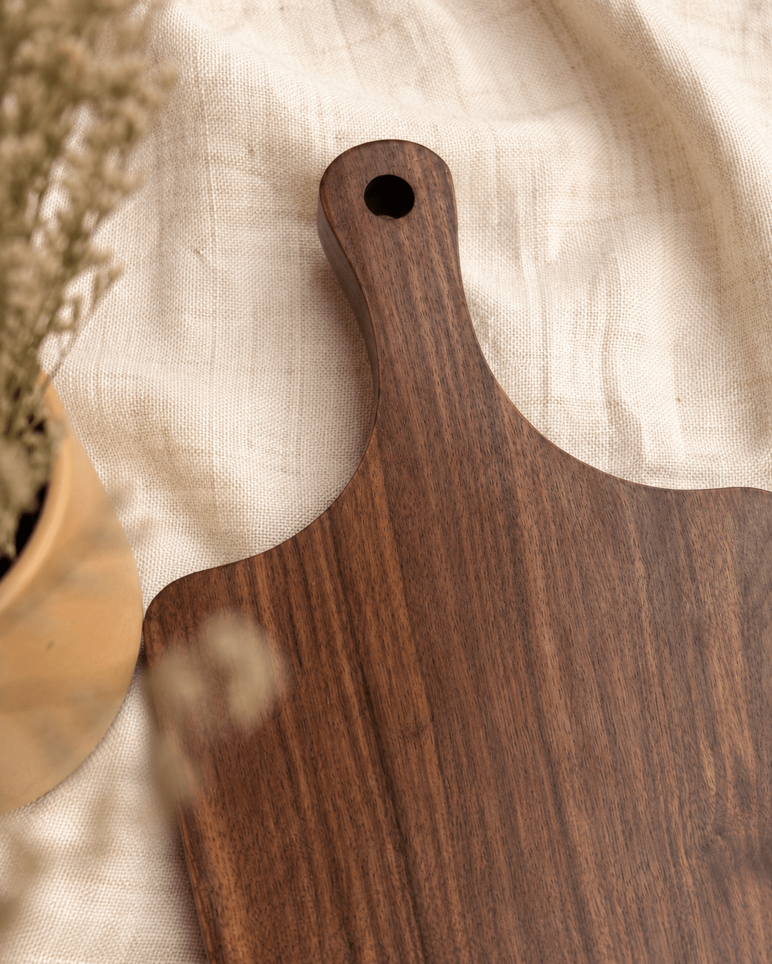 Personalized Walnut Cutting Board with Handle — Custom Engraved Wedding Gift, Housewarming, Family Name Board - TwoWoodCo