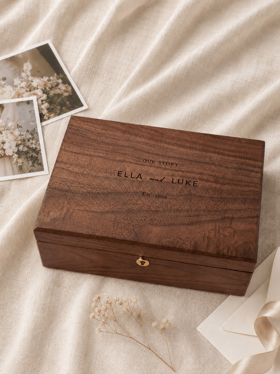 Personalized Walnut Keepsake Box — Large - TwoWoodCo
