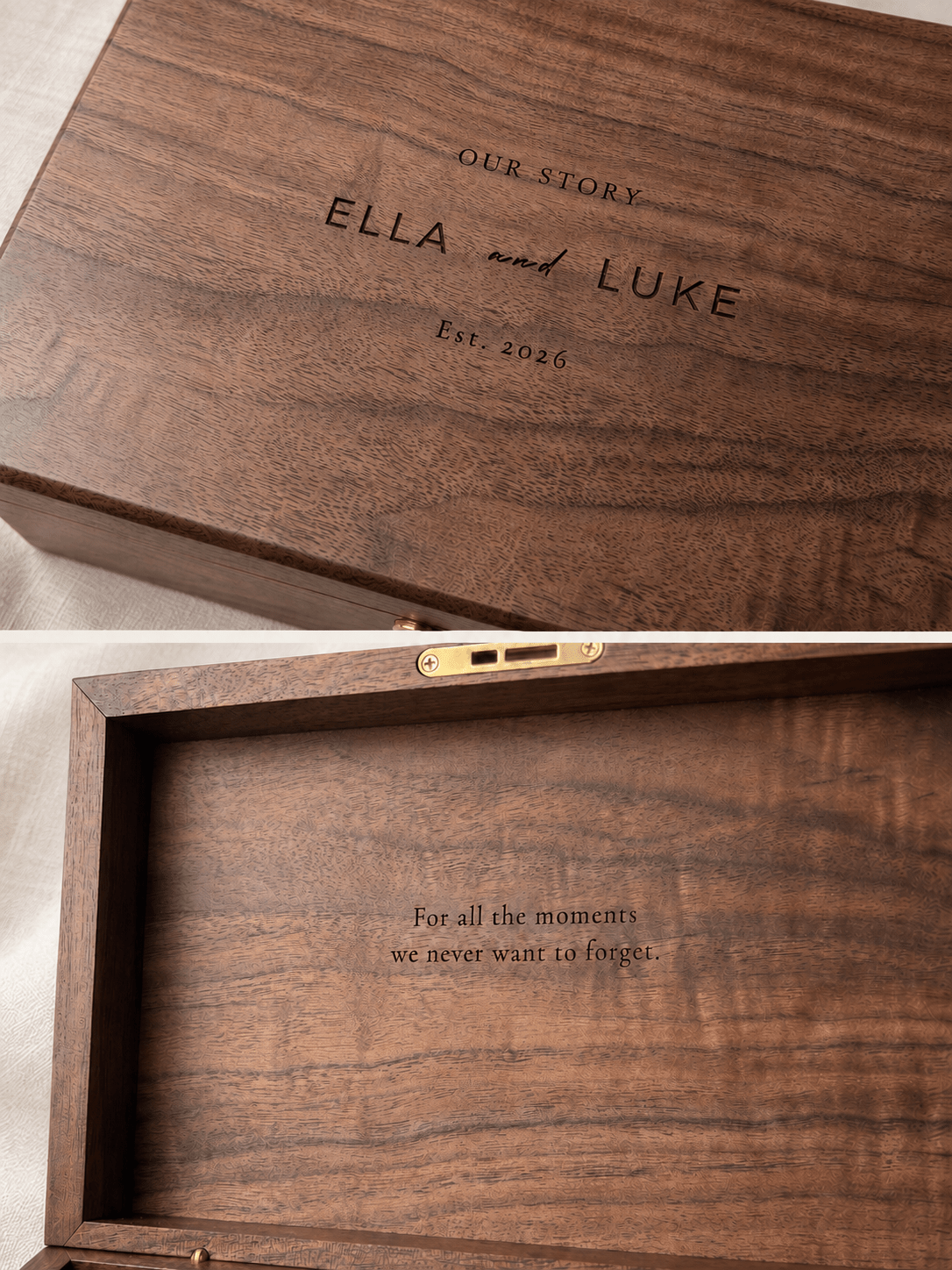 Personalized Walnut Keepsake Box — Large - TwoWoodCo
